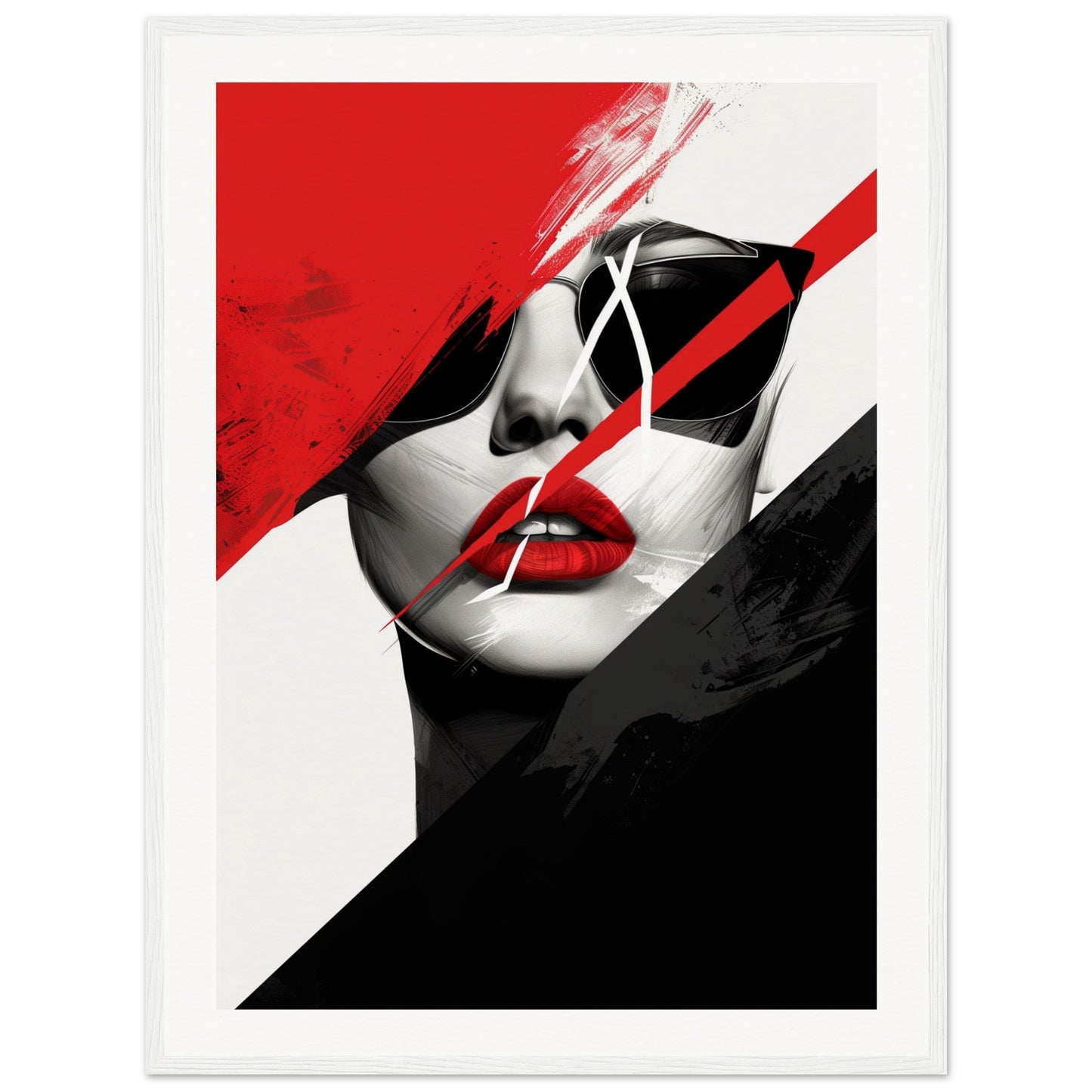 Poster Noir et Blanc Élégance ( 60x80-cm-Bois-blanc)