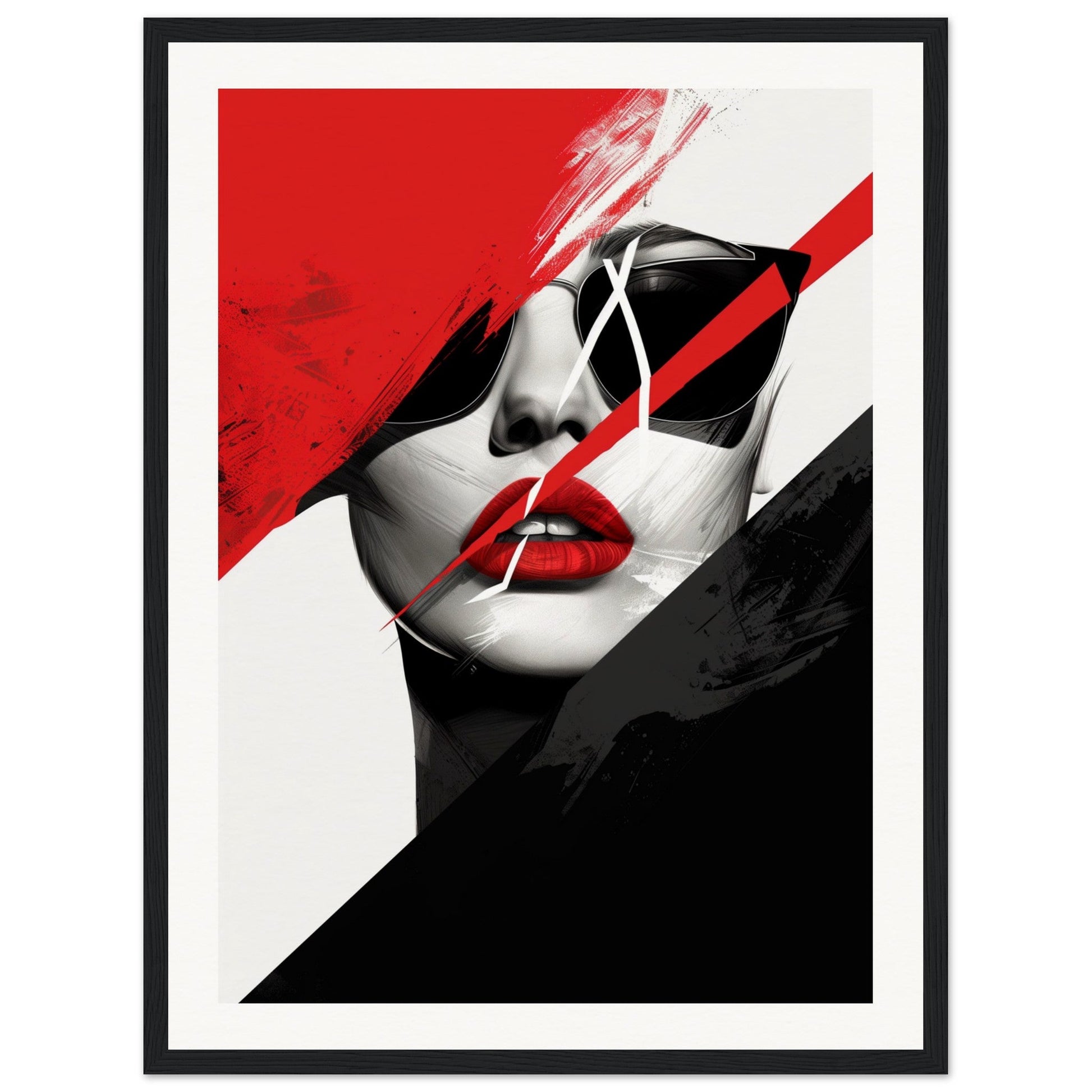 Poster Noir et Blanc Élégance ( 45x60-cm-Bois-noir)