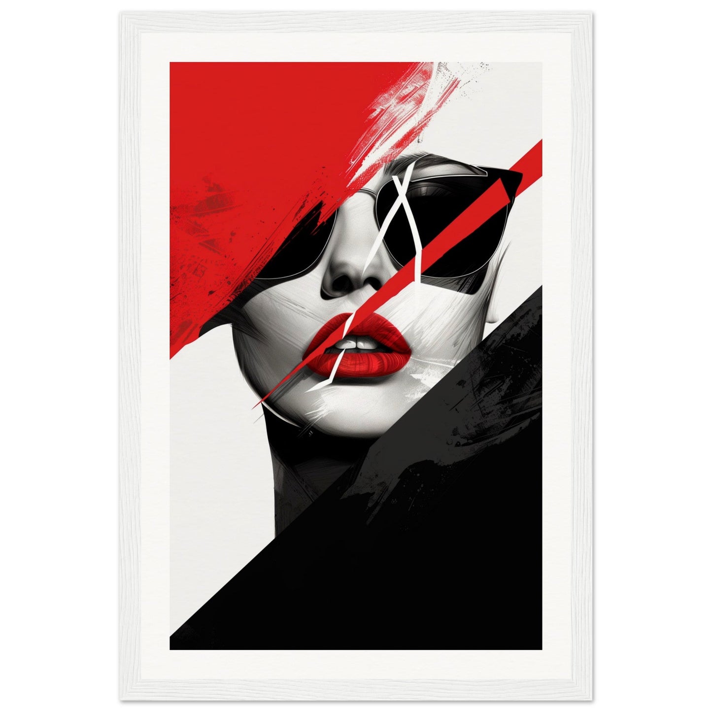 Poster Noir et Blanc Élégance ( 30x45-cm-Bois-blanc)