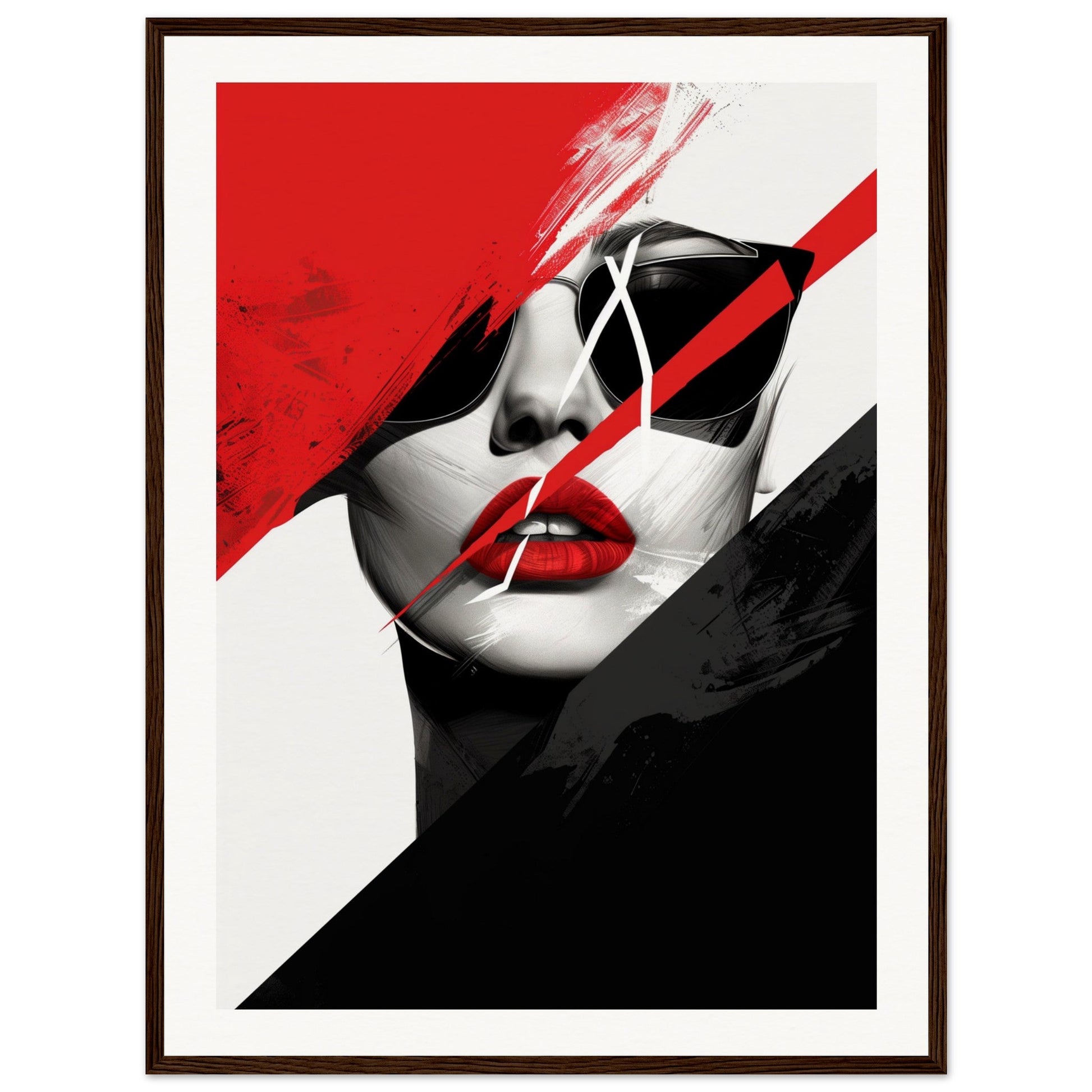 Poster Noir et Blanc Élégance ( 60x80-cm-Bois-foncé)