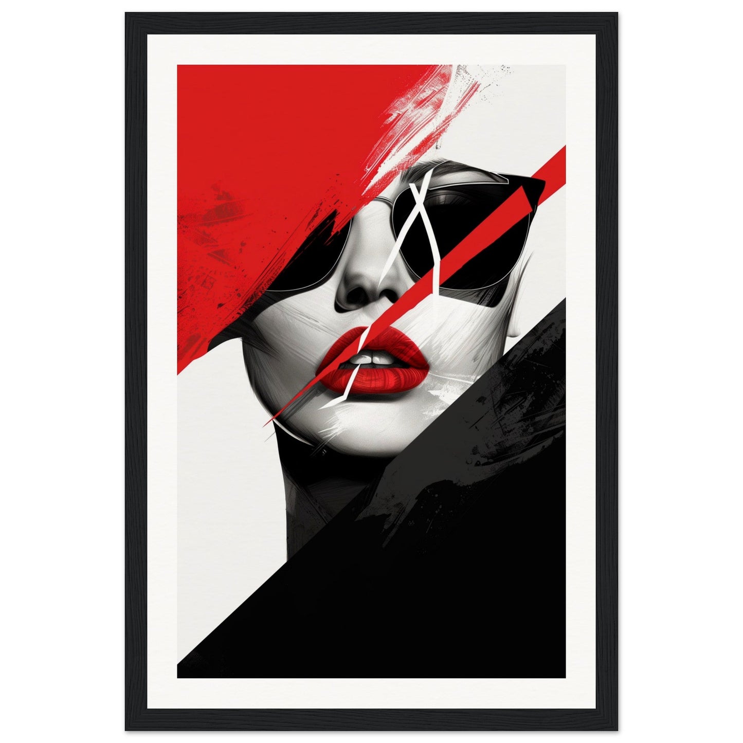 Poster Noir et Blanc Élégance ( 30x45-cm-Bois-noir)