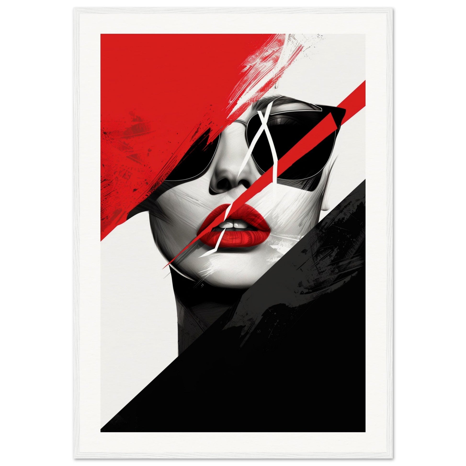 Poster Noir et Blanc Élégance ( 70x100-cm-Bois-blanc)