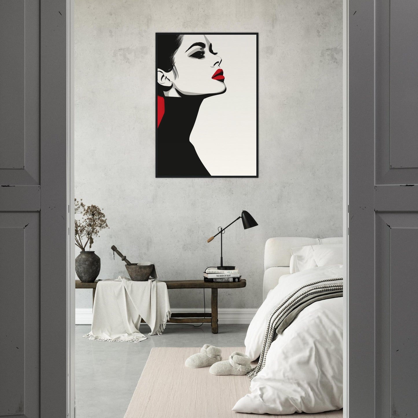 Poster Noir et Blanc et Rouge ( )