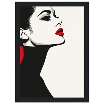 Poster Noir et Blanc et Rouge ( 21x29.7-cm-Bois-noir)