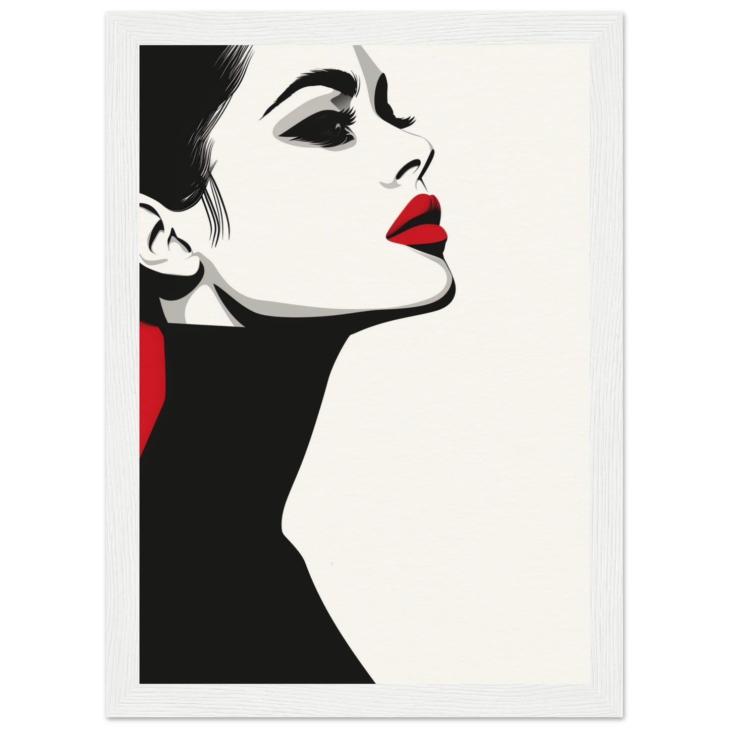 Poster Noir et Blanc et Rouge ( 21x29.7-cm-Bois-blanc)