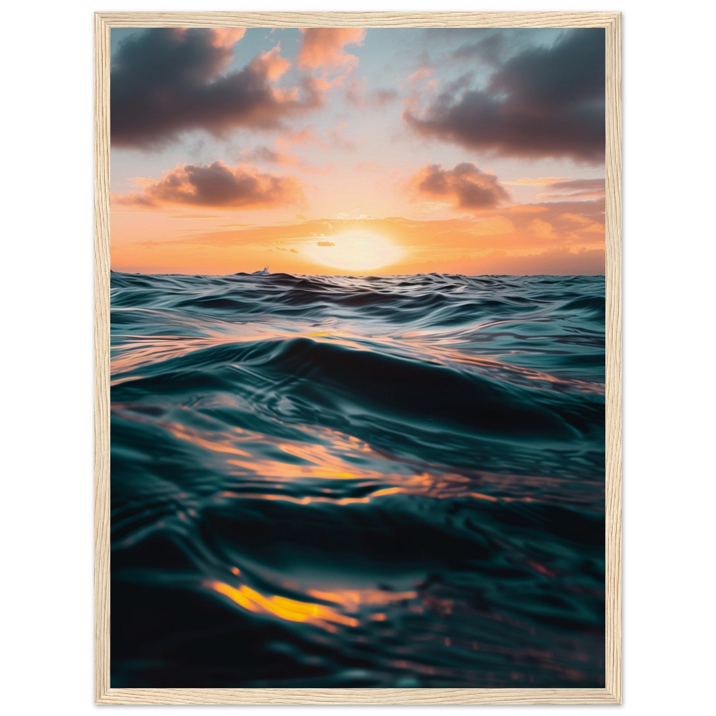 Poster Océan Atlantique ( 45x60-cm-Bois-clair)