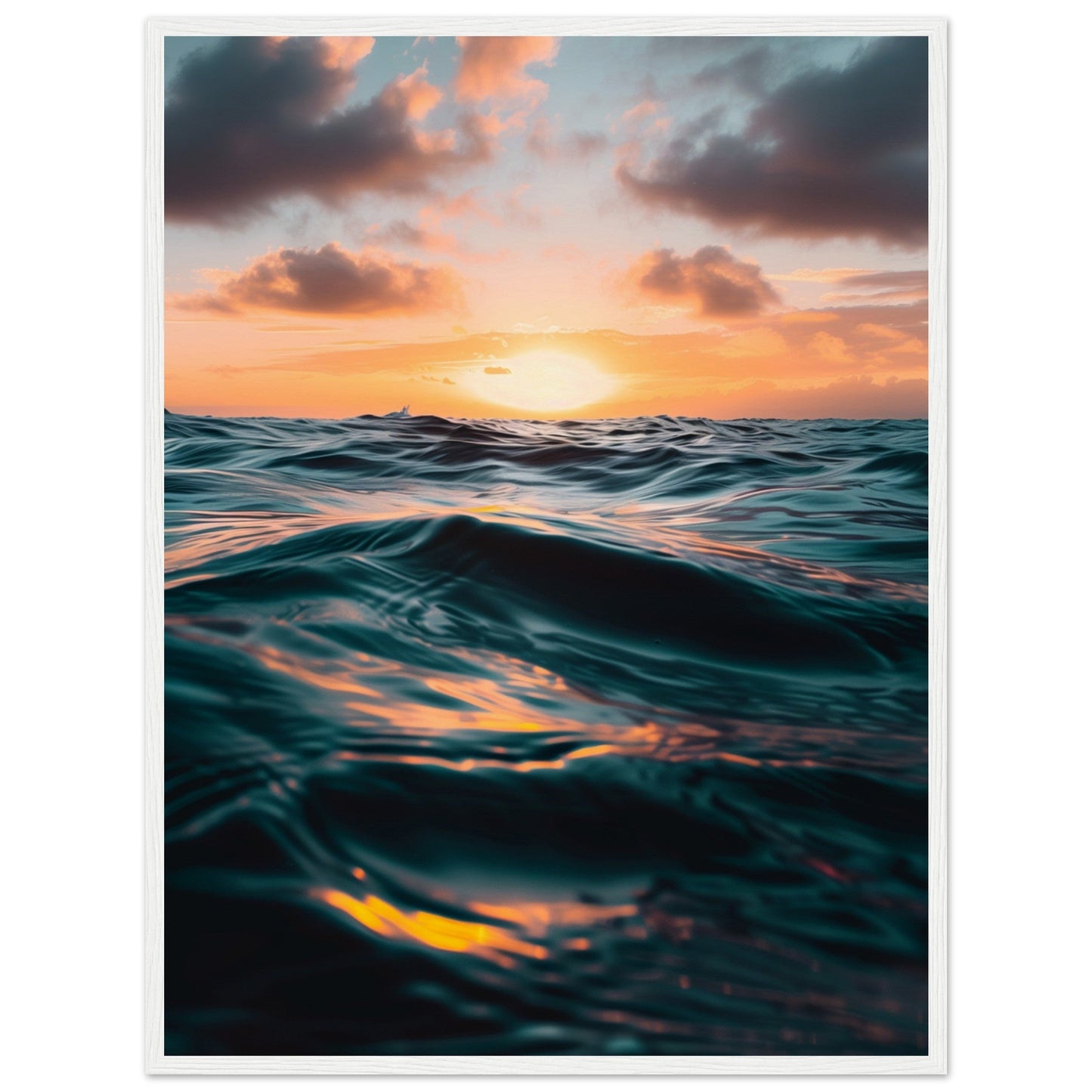 Poster Océan Atlantique ( 60x80-cm-Bois-blanc)