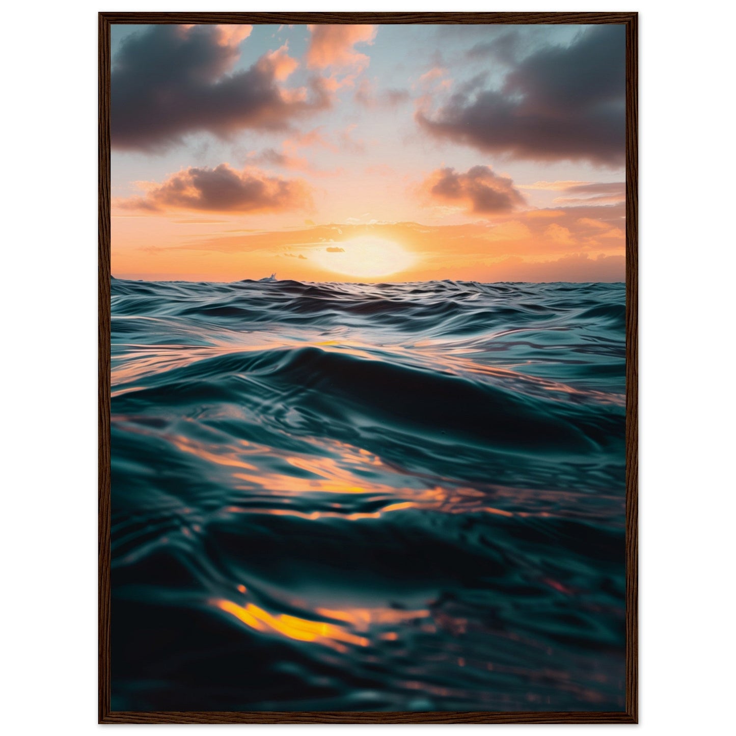 Poster Océan Atlantique ( 60x80-cm-Bois-foncé)