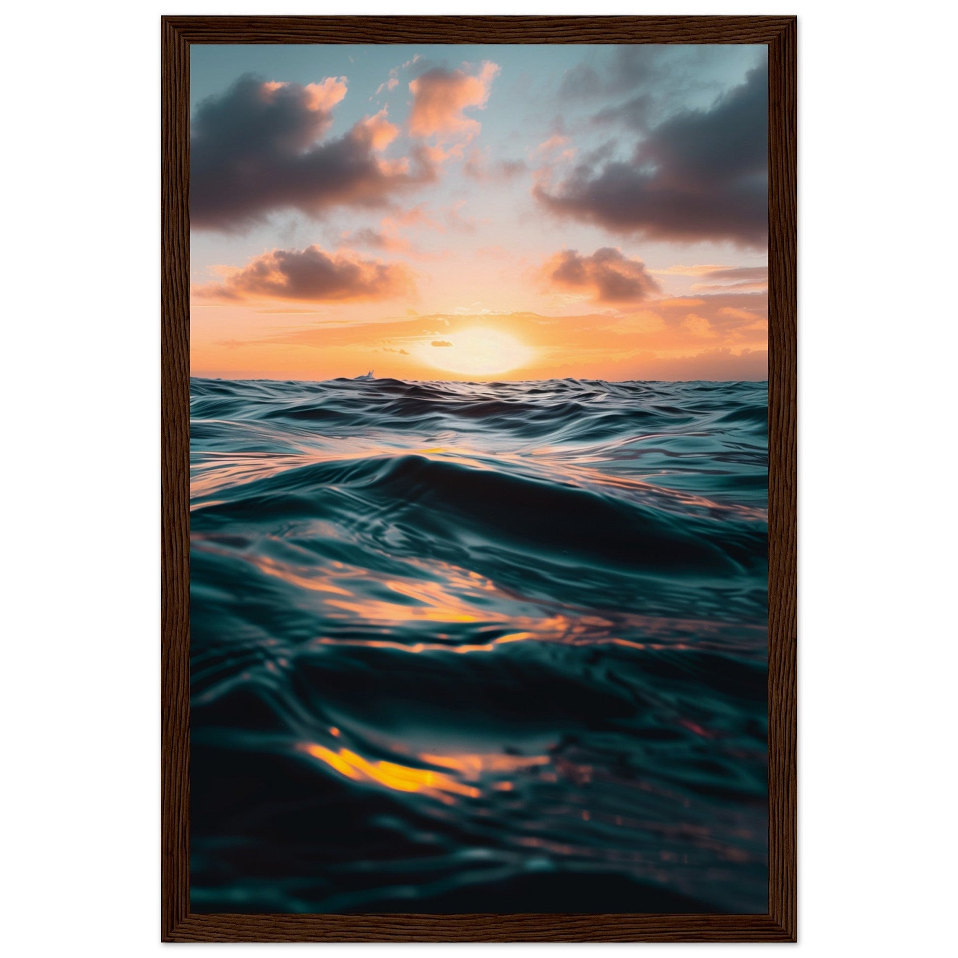 Poster Océan Atlantique ( 30x45-cm-Bois-foncé)