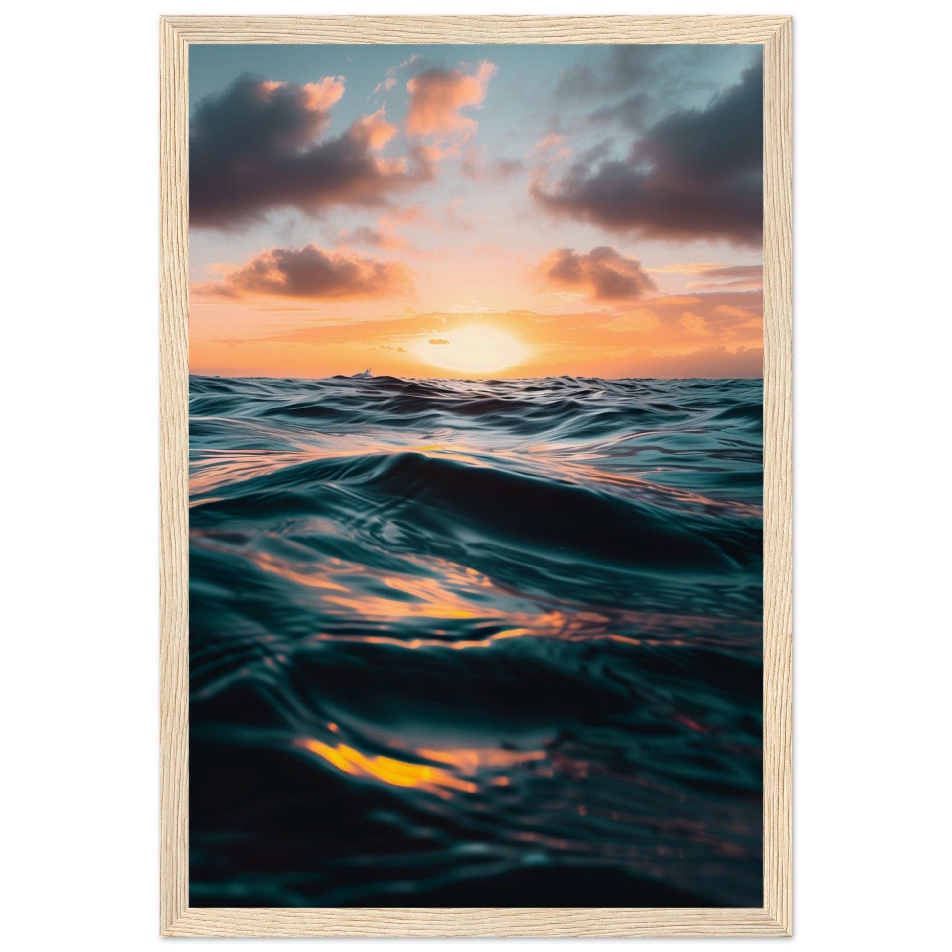 Poster Océan Atlantique ( 30x45-cm-Bois-clair)