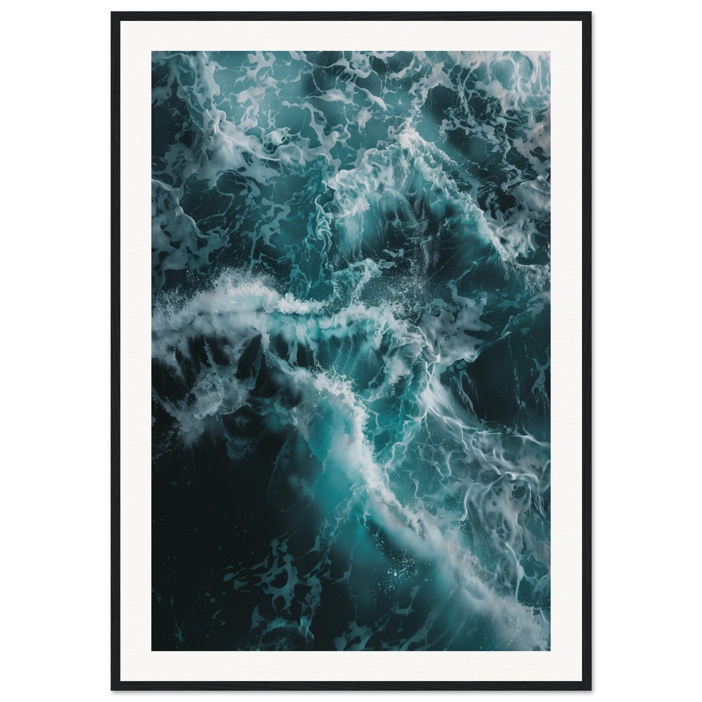 Poster Océan ( 70x100-cm-Bois-noir)