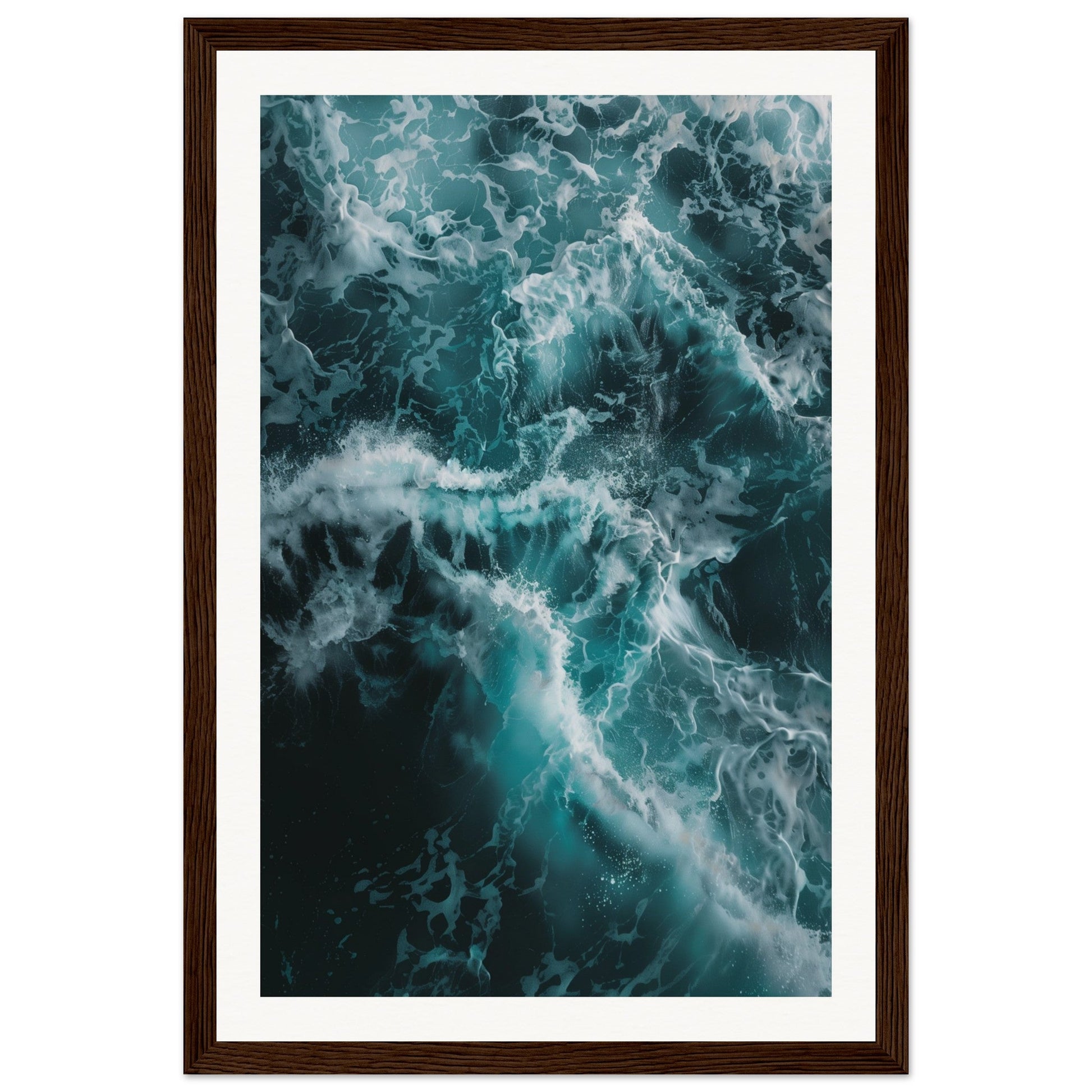 Poster Océan ( 30x45-cm-Bois-foncé)