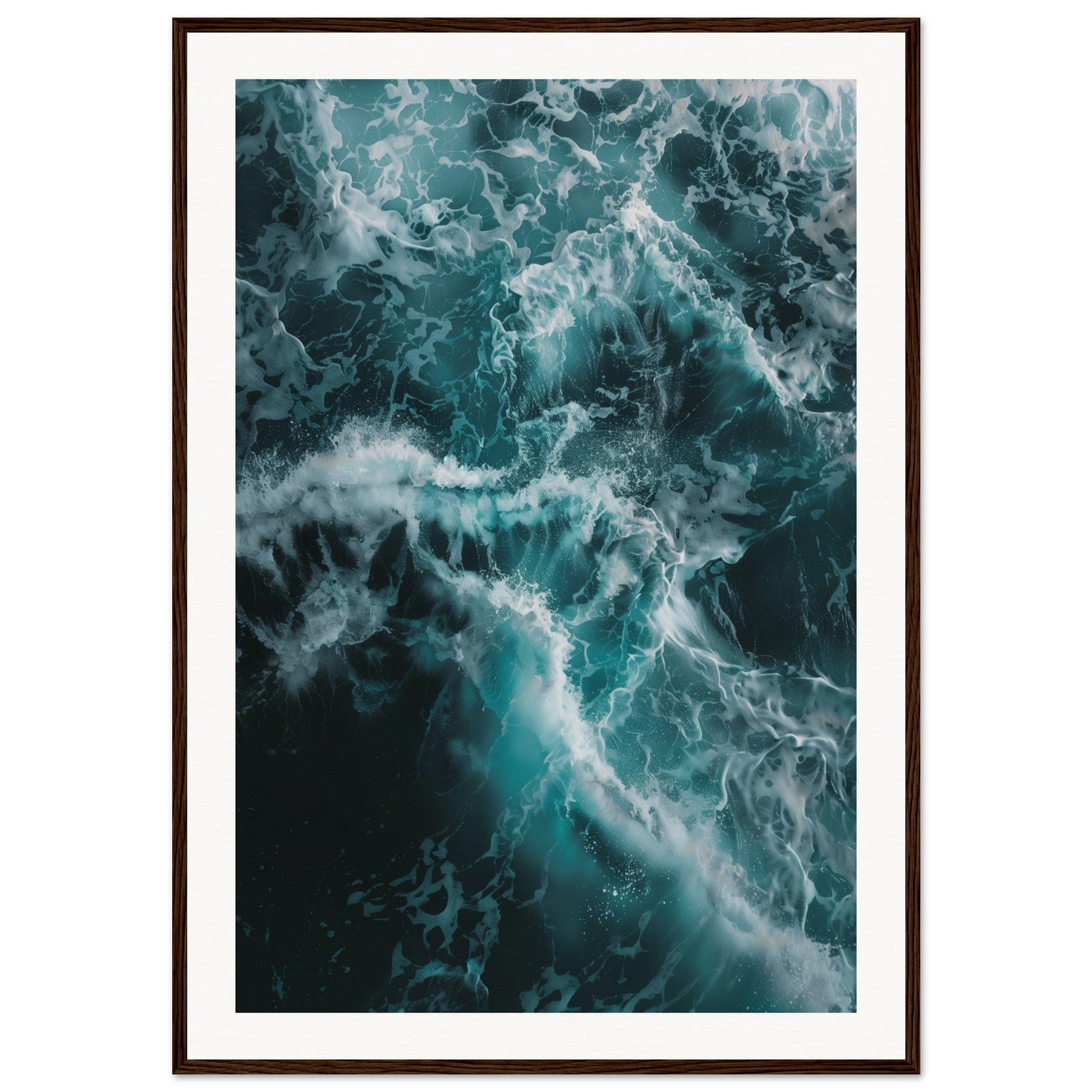 Poster Océan ( 70x100-cm-Bois-foncé)