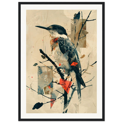 Poster Oiseau ( 50x70-cm-Bois-noir)