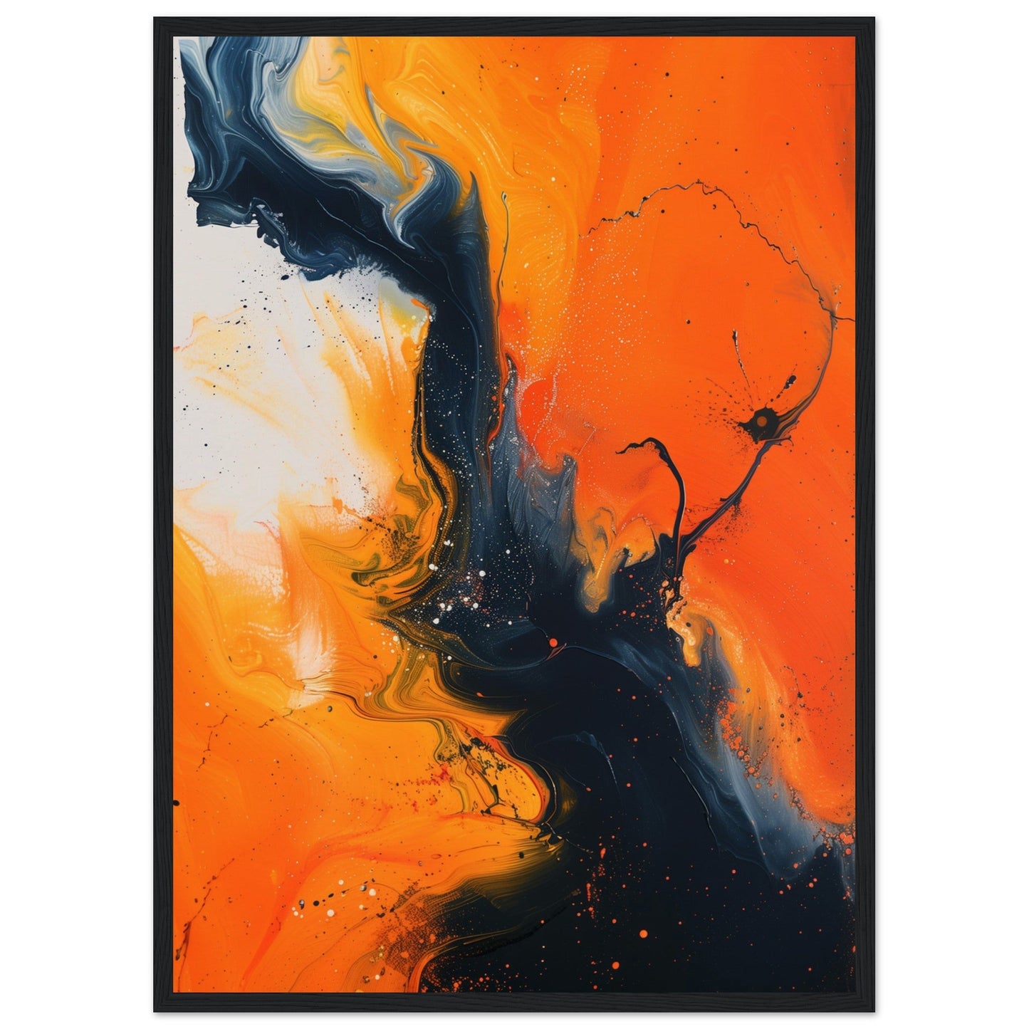 Poster Orange ( 50x70-cm-Bois-noir)