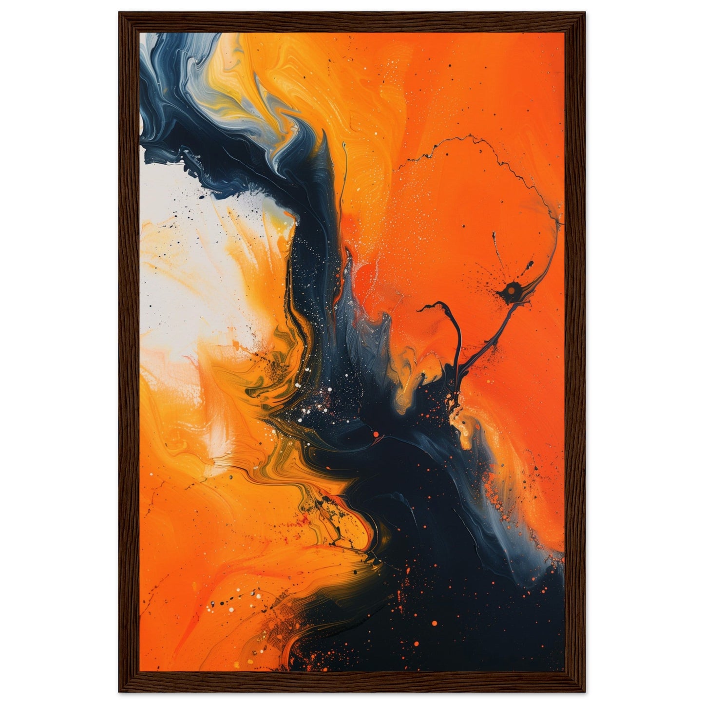 Poster Orange ( 30x45-cm-Bois-foncé)