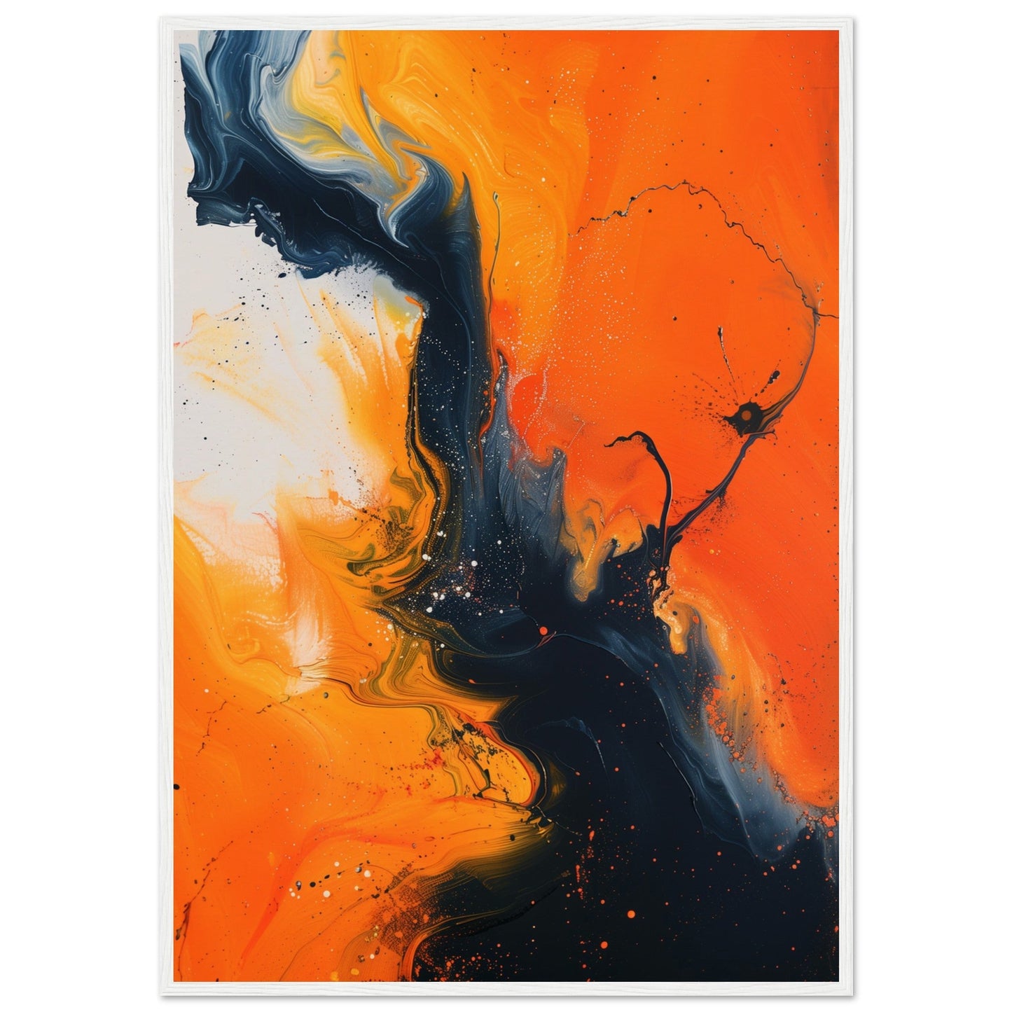 Poster Orange ( 70x100-cm-Bois-blanc)