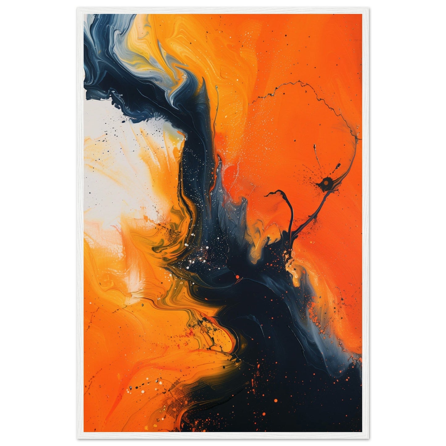 Poster Orange ( 60x90-cm-Bois-blanc)