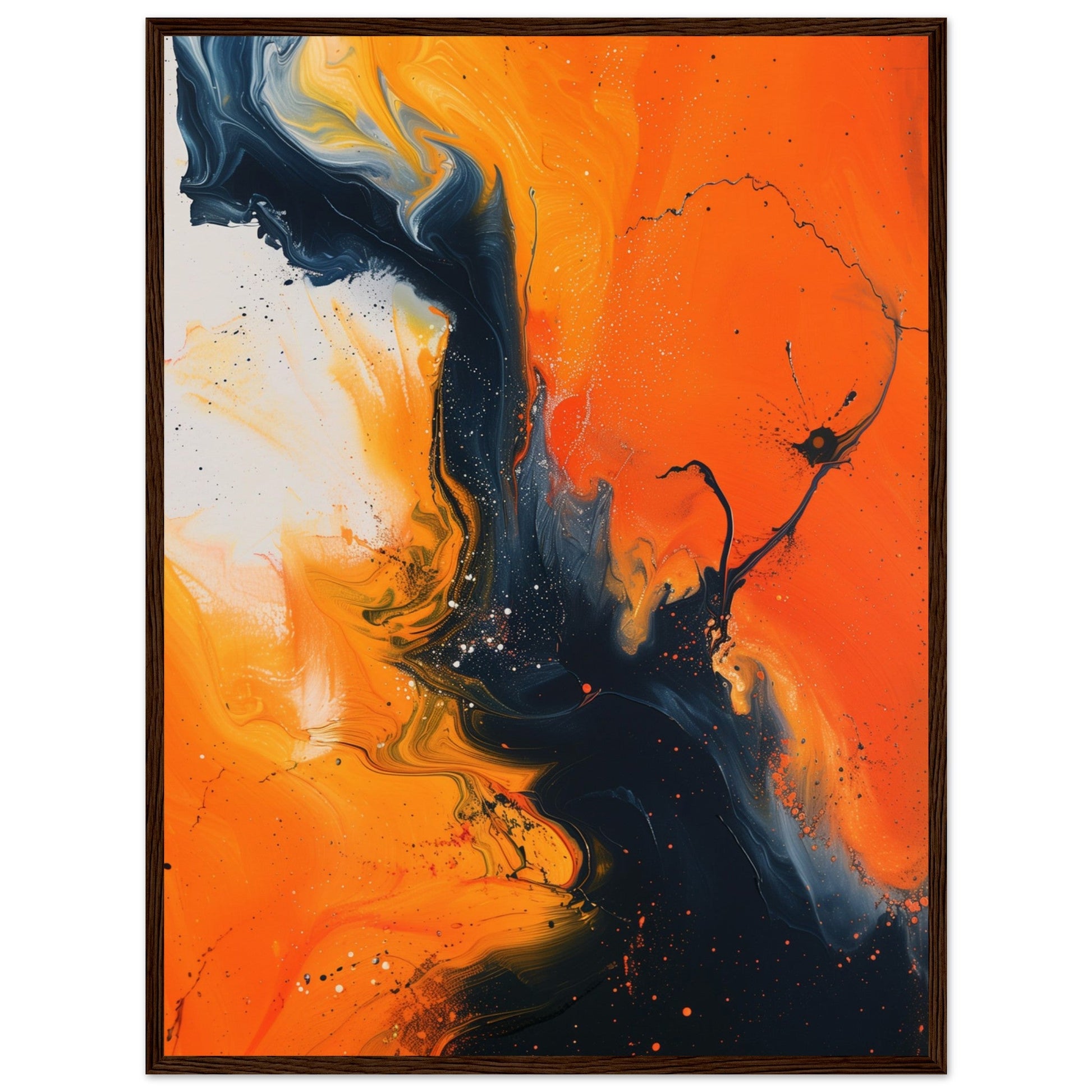 Poster Orange ( 60x80-cm-Bois-foncé)