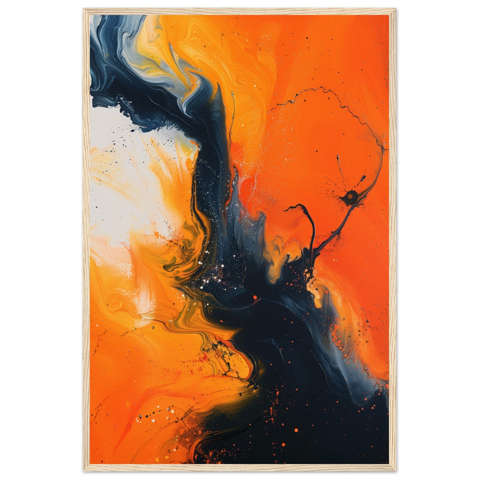 Poster Orange ( 60x90-cm-Bois-clair)