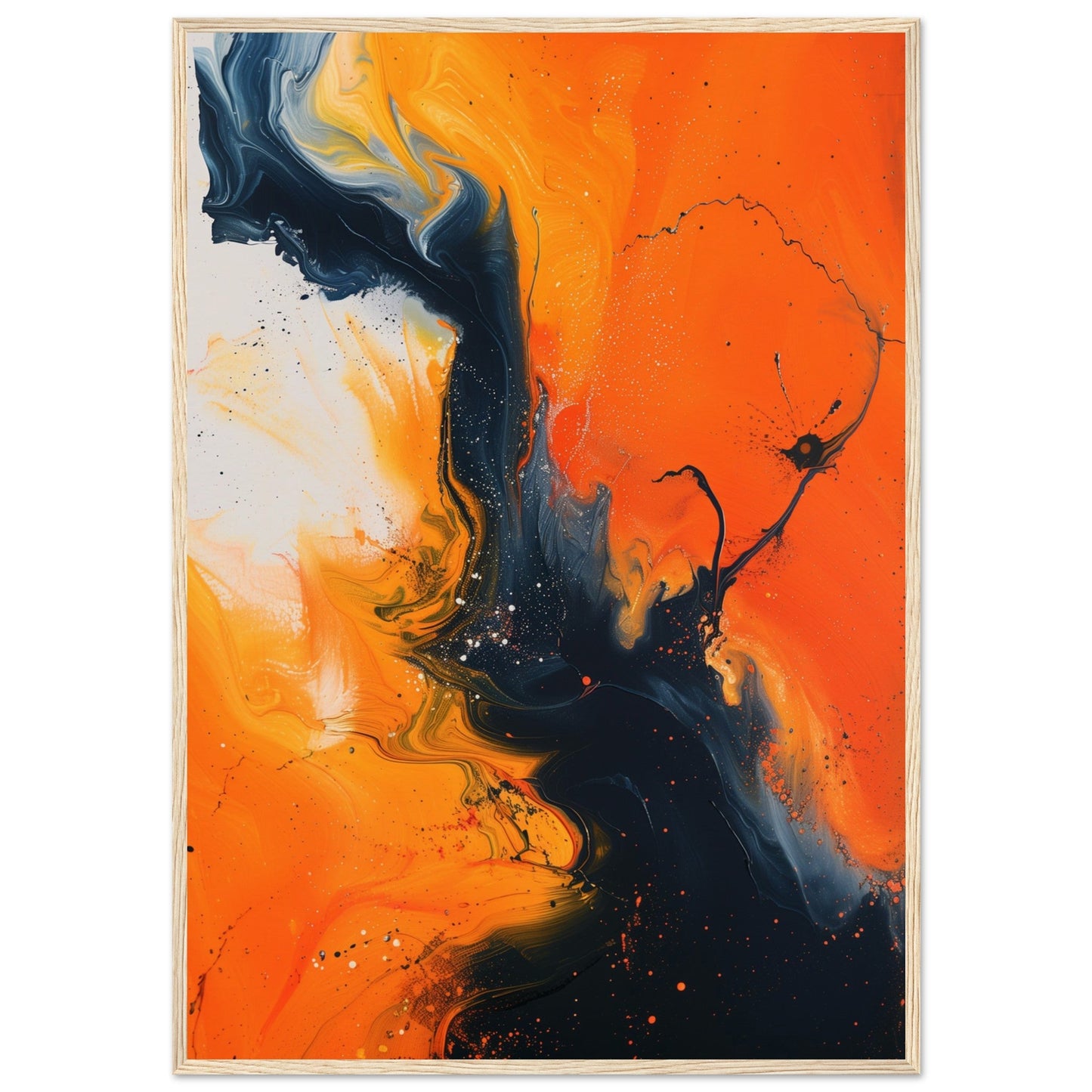 Poster Orange ( 70x100-cm-Bois-clair)