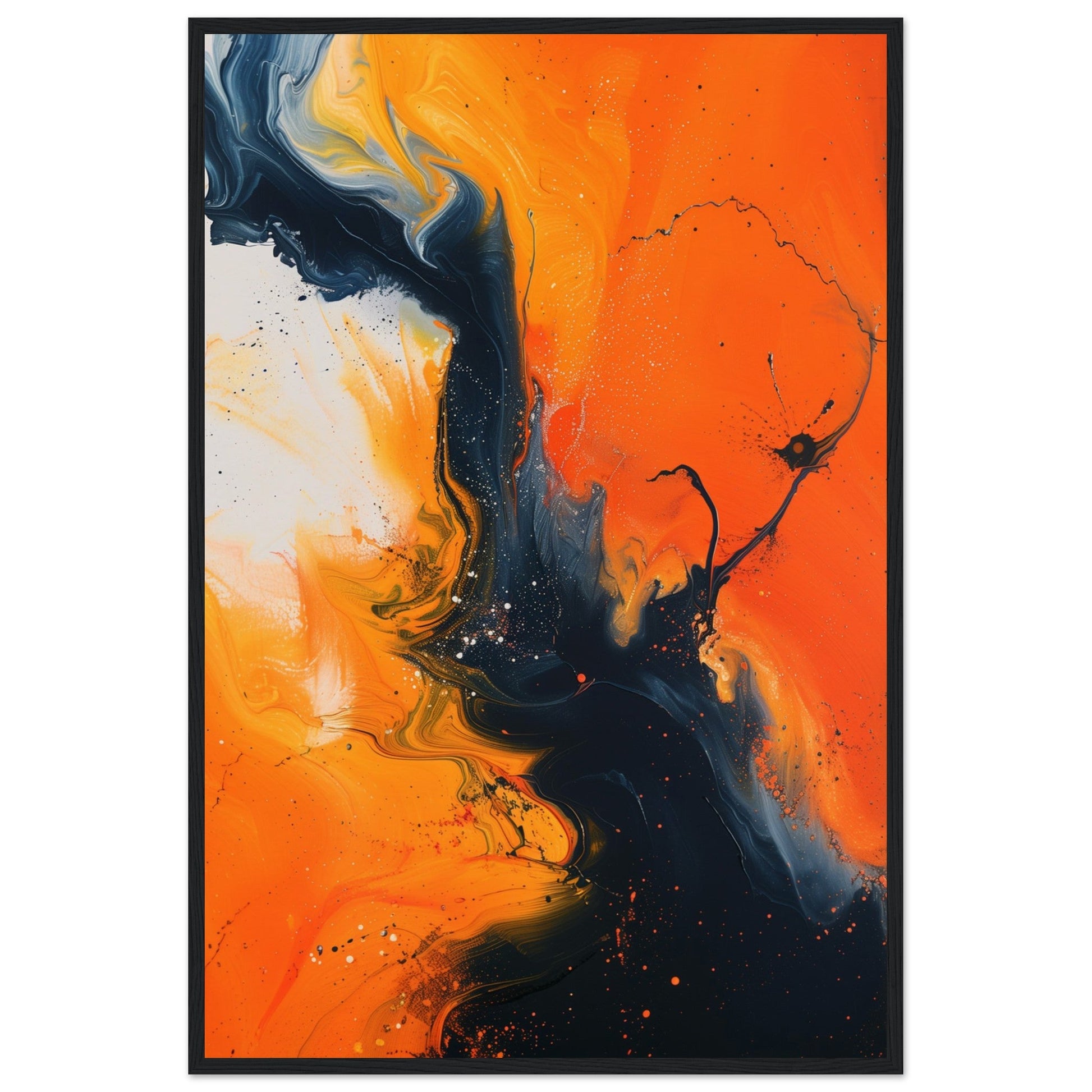 Poster Orange ( 60x90-cm-Bois-noir)