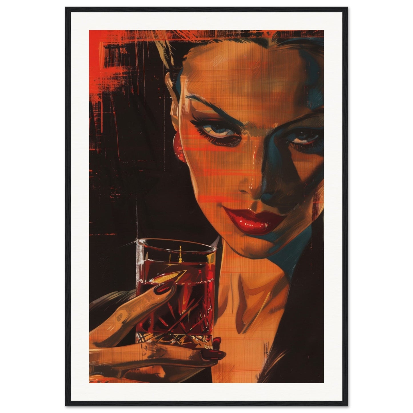 Poster Original Campari ( 70x100-cm-Bois-noir)