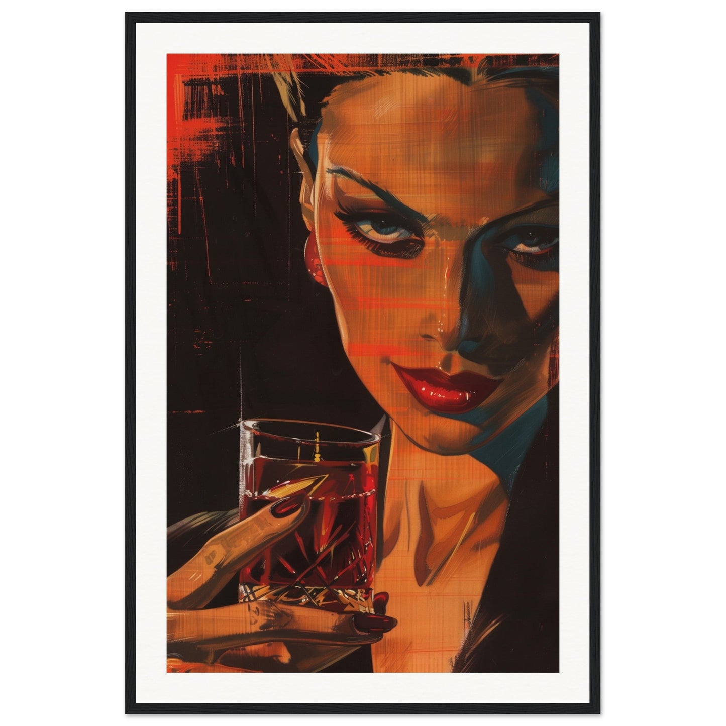 Poster Original Campari ( 60x90-cm-Bois-noir)