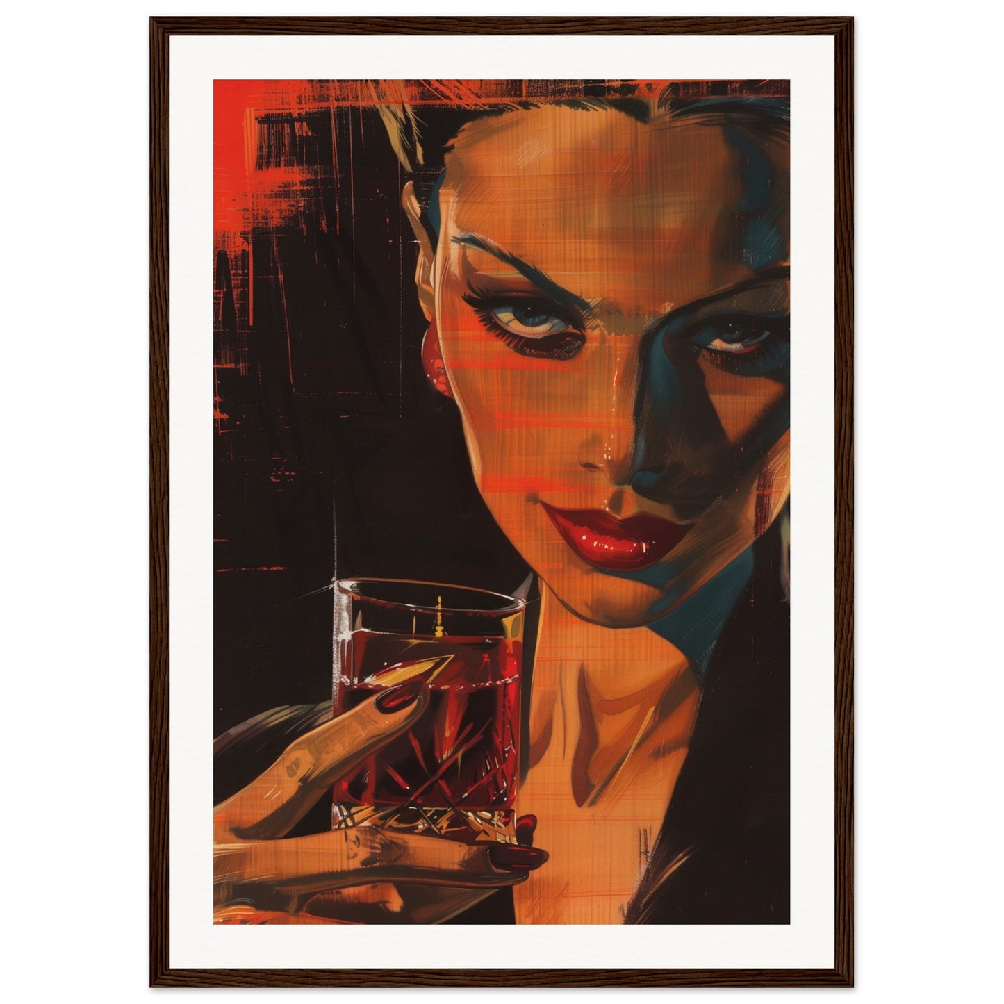 Poster Original Campari ( 50x70-cm-Bois-foncé)