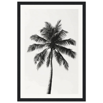 Poster Palmier Noir et Blanc ( 30x45-cm-Bois-noir)