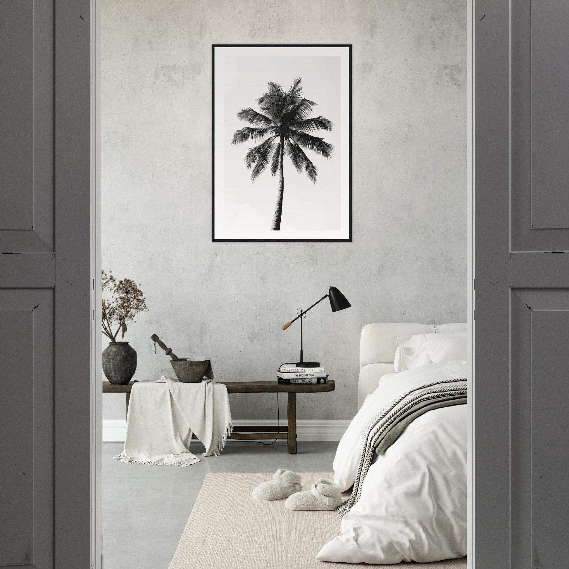 Poster Palmier Noir et Blanc ( )