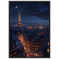 Poster Paris La Nuit ( 50x70-cm-Bois-noir)