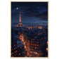 Poster Paris La Nuit ( 60x90-cm-Bois-clair)