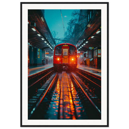 Poster Paris Métro ( 70x100-cm-Bois-noir)