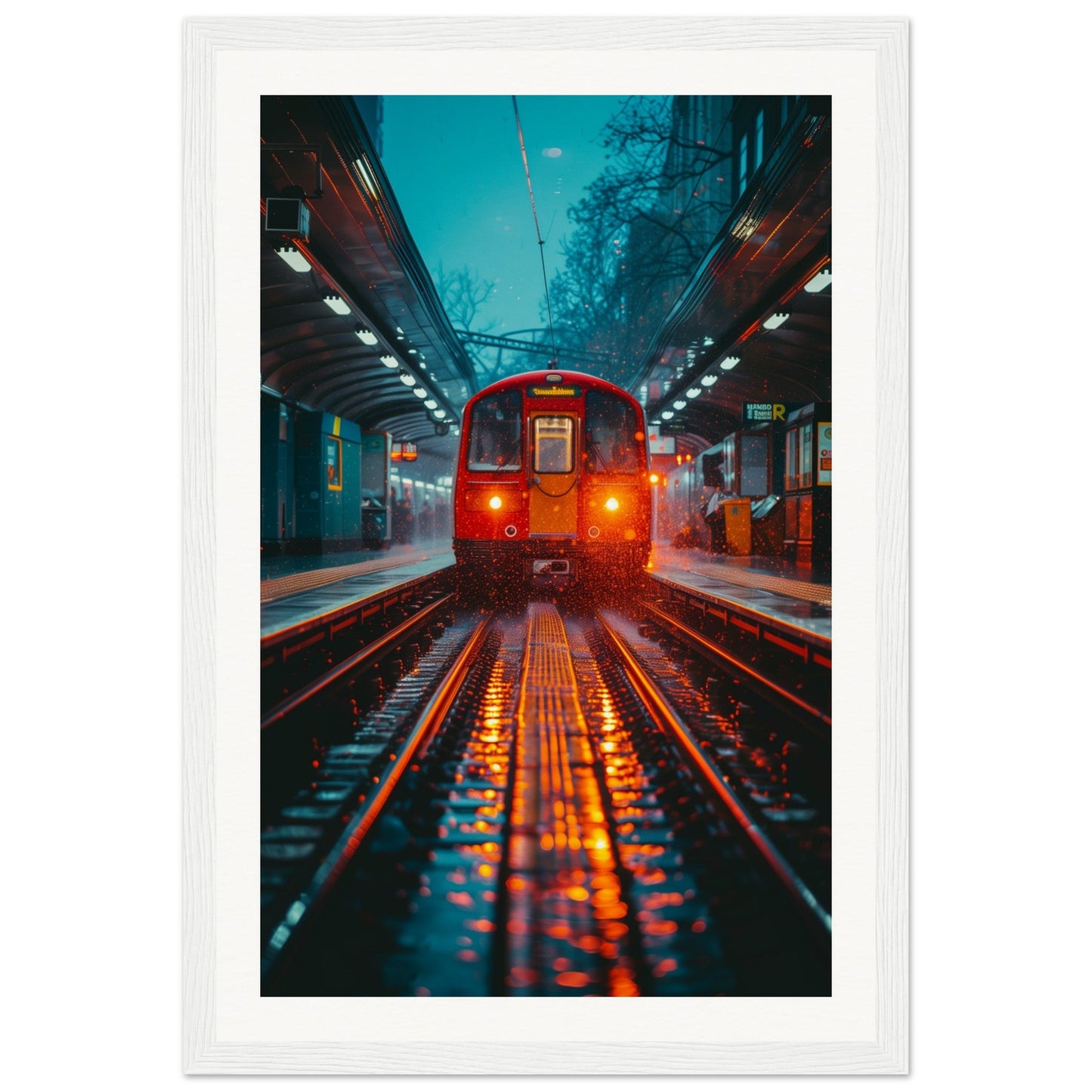 Poster Paris Métro ( 30x45-cm-Bois-blanc)