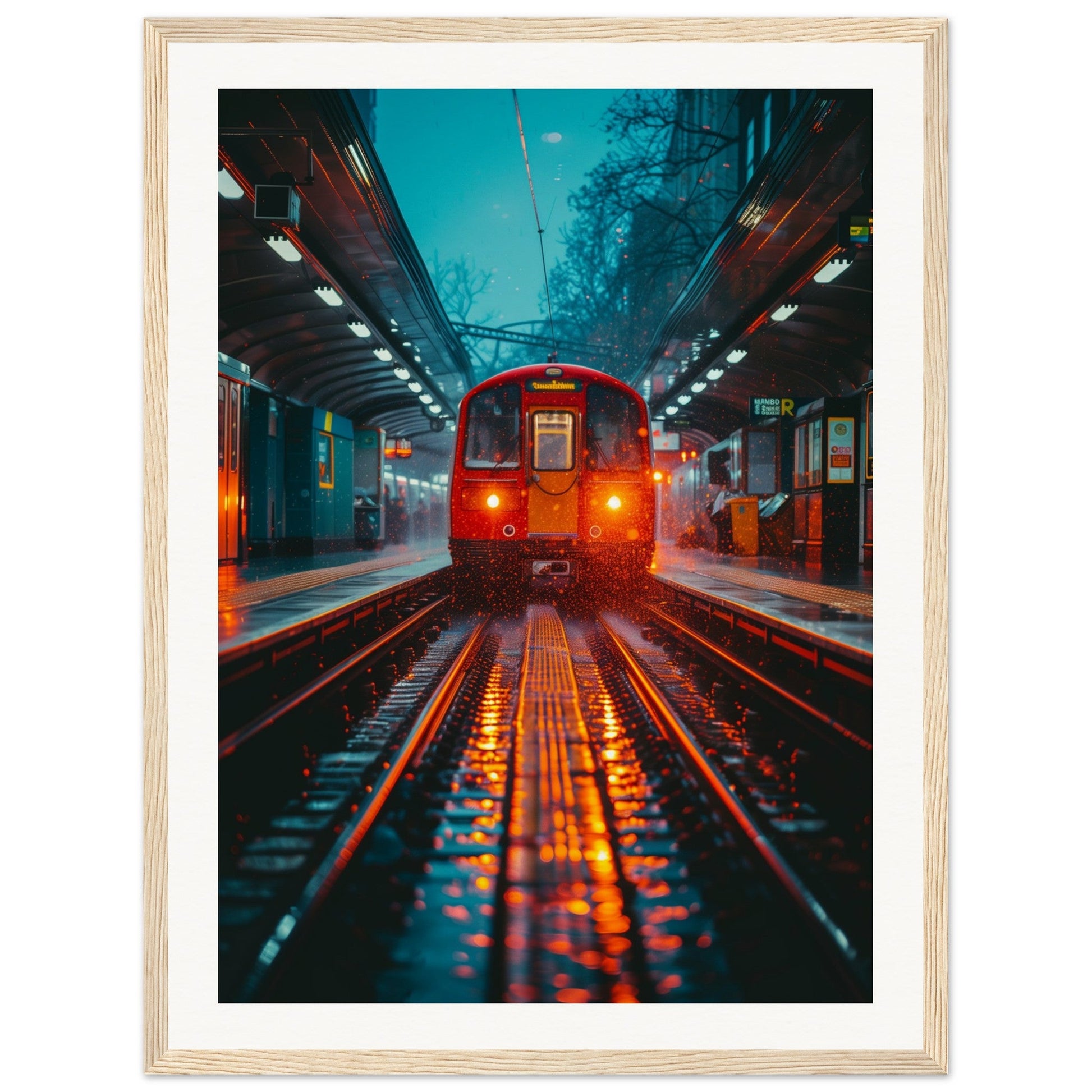 Poster Paris Métro ( 45x60-cm-Bois-clair)