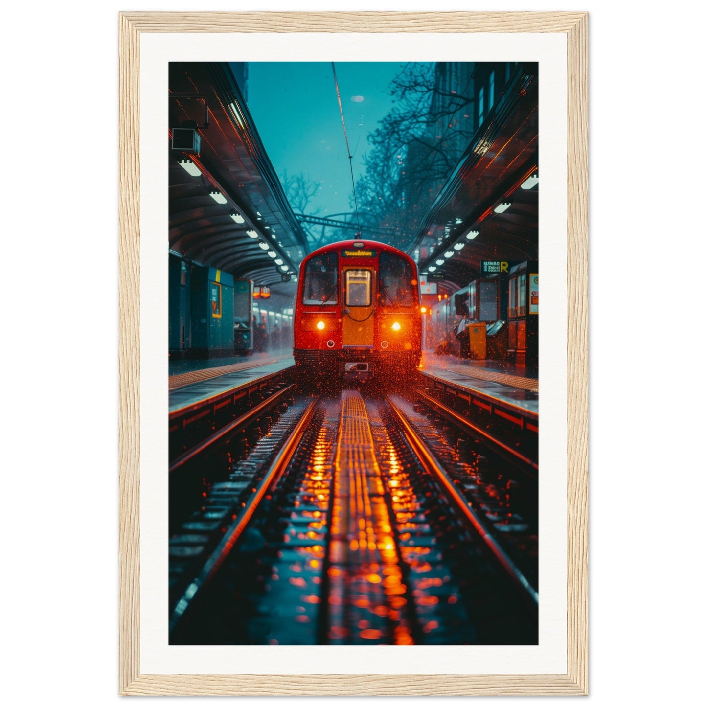 Poster Paris Métro ( 30x45-cm-Bois-clair)