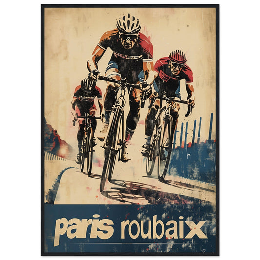 Poster Paris Roubaix ( 70x100-cm-Bois-noir)