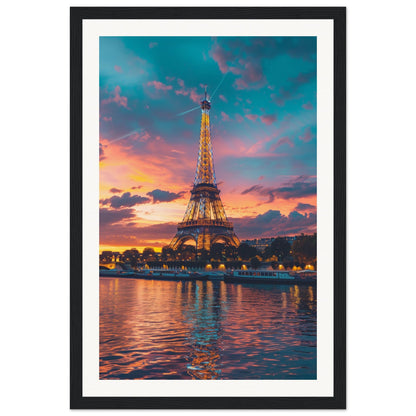 Poster Paris Tour Eiffel ( 30x45-cm-Bois-noir)