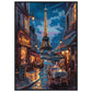 Poster Paris by Night ( 70x100-cm-Bois-noir)