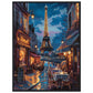 Poster Paris by Night ( 60x80-cm-Bois-noir)