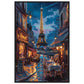 Poster Paris by Night ( 60x90-cm-Bois-noir)