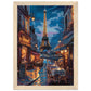 Poster Paris by Night ( 21x29.7-cm-Bois-clair)