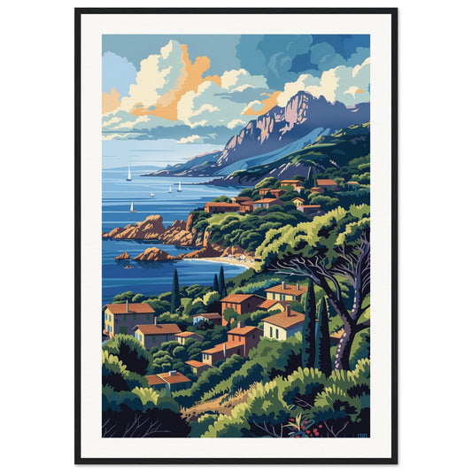 Poster Paysage Corse ( 70x100-cm-Bois-noir)