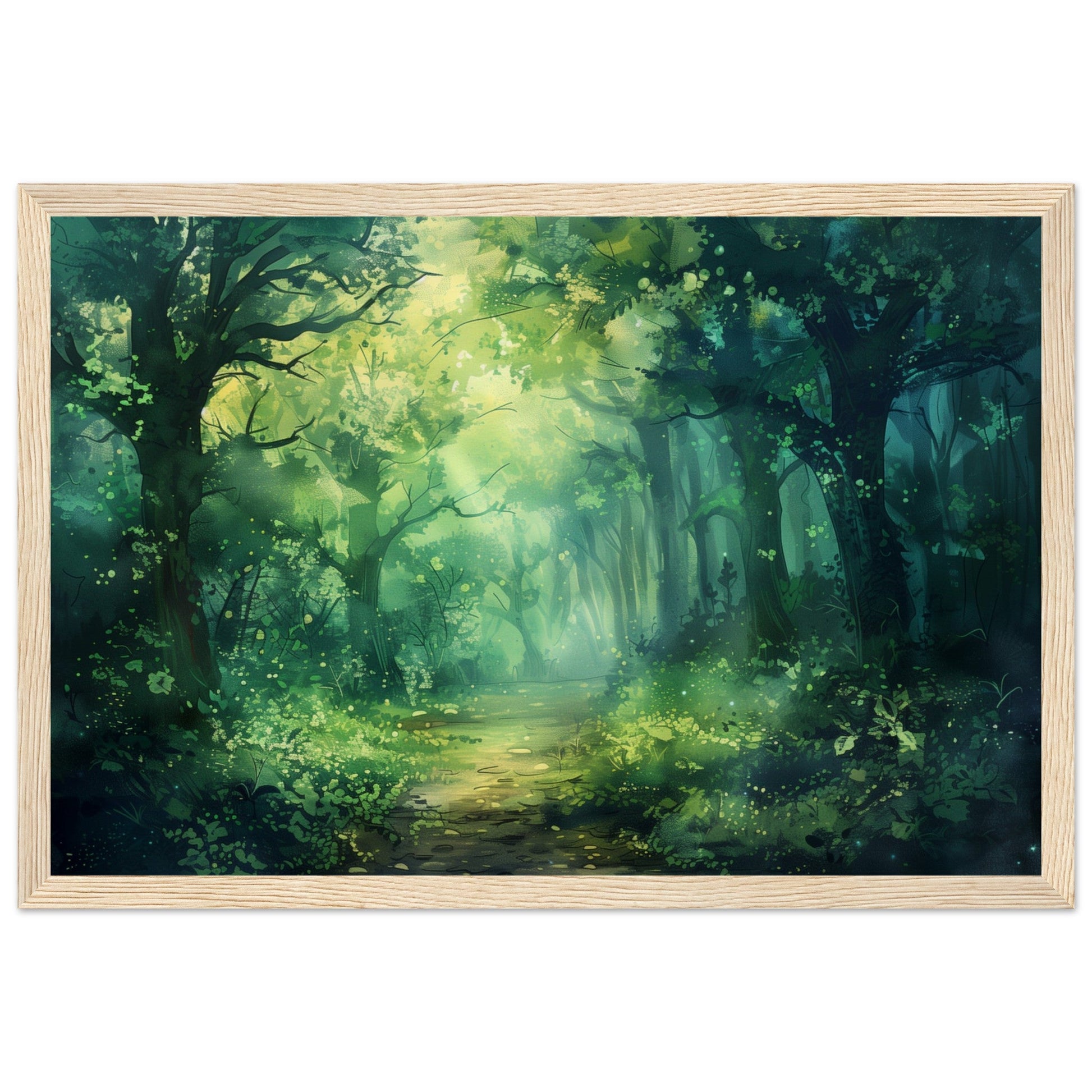 Poster Paysage Forêt ( 30x45-cm-Bois-clair)