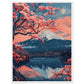 Poster Paysage Japonais ( 60x80-cm-Bois-blanc)