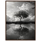 Poster Paysage Noir et Blanc ( 60x80-cm-Bois-foncé)