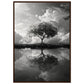 Poster Paysage Noir et Blanc ( 70x100-cm-Bois-foncé)