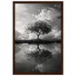 Poster Paysage Noir et Blanc ( 30x45-cm-Bois-foncé)