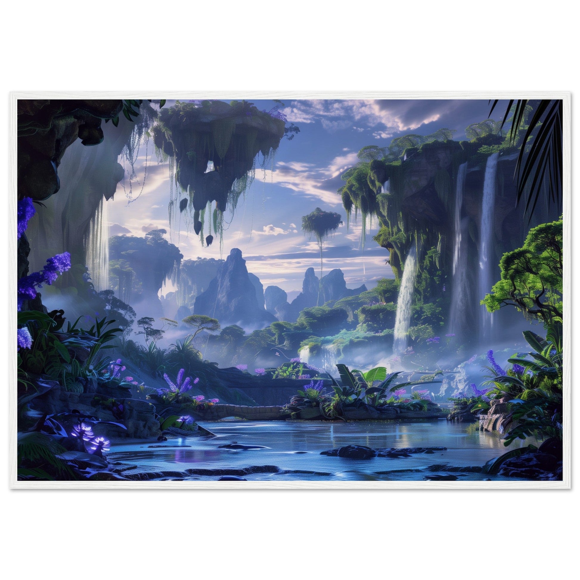 Poster Paysage Panoramique ( 70x100-cm-Bois-blanc)